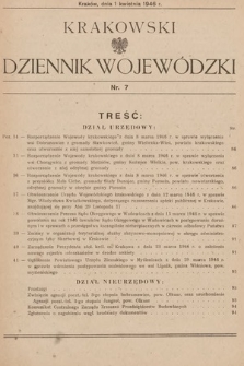 Krakowski Dziennik Wojewódzki. 1946, nr 7