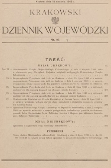 Krakowski Dziennik Wojewódzki. 1946, nr 16