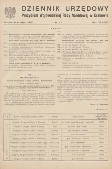 Dziennik Urzędowy Prezydium Wojewódzkiej Rady Narodowej w Krakowie. 1950, nr 20