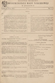 Dziennik Urzędowy Wojewódzkiej Rady Narodowej w Krakowie. 1962, nr 2