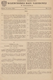 Dziennik Urzędowy Wojewódzkiej Rady Narodowej w Krakowie. 1962, nr 6