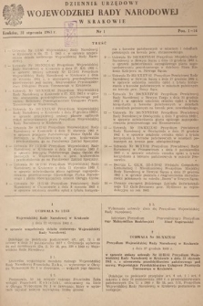 Dziennik Urzędowy Wojewódzkiej Rady Narodowej w Krakowie. 1963, nr 1