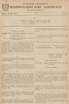 Dziennik Urzędowy Wojewódzkiej Rady Narodowej w Krakowie. 1964, nr 5