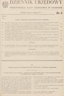 Dziennik Urzędowy Wojewódzkiej Rady Narodowej w Krakowie. 1971, nr 6