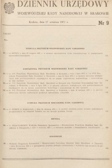Dziennik Urzędowy Wojewódzkiej Rady Narodowej w Krakowie. 1971, nr 9