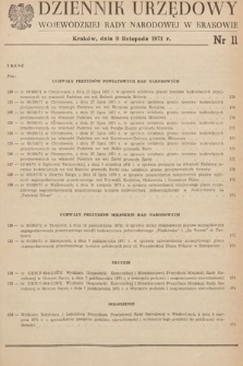 Dziennik Urzędowy Wojewódzkiej Rady Narodowej w Krakowie. 1971, nr 11
