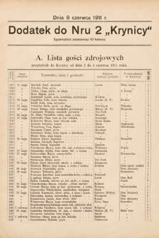 Dodatek do Nru 2 "Krynicy". 1911 
