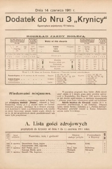 Dodatek do Nru 3 "Krynicy". 1911 