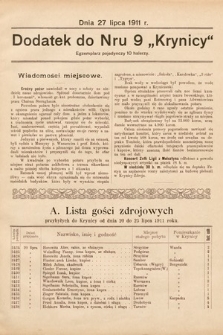 Dodatek do Nru 9 "Krynicy". 1911 