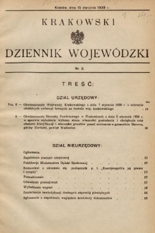 Krakowski Dziennik Wojewódzki. 1939, nr 2