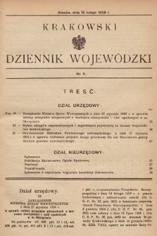 Krakowski Dziennik Wojewódzki. 1939, nr 5