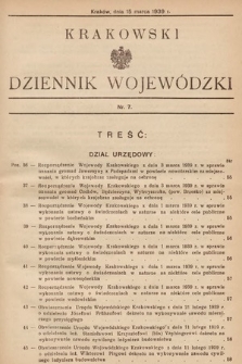 Krakowski Dziennik Wojewódzki. 1939, nr 7