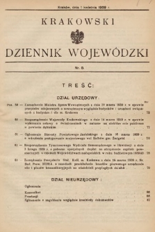 Krakowski Dziennik Wojewódzki. 1939, nr 8