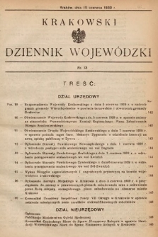 Krakowski Dziennik Wojewódzki. 1939, nr 13