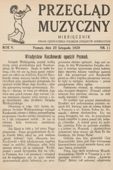 Przegląd Muzyczny. 1929, nr 11