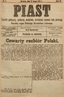 Piast : tygodnik polityczny, społeczny, oświatowy, poświęcony sprawom ludu polskiego : Naczelny organ Polskiego Stronnictwa Ludowego. 1918, nr 7