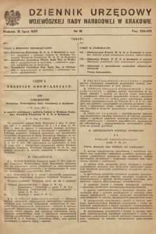 Dziennik Urzędowy Wojewódzkiej Rady Narodowej w Krakowie. 1951, nr 16