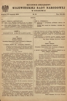 Dziennik Urzędowy Wojewódzkiej Rady Narodowej w Krakowie. 1951, nr 19