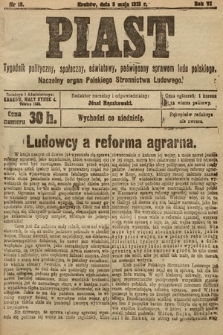 Piast : tygodnik polityczny, społeczny, oświatowy, poświęcony sprawom ludu polskiego : Naczelny organ Polskiego Stronnictwa Ludowego. 1918, nr 18