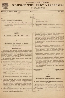 Dziennik Urzędowy Wojewódzkiej Rady Narodowej w Krakowie. 1954, nr 2