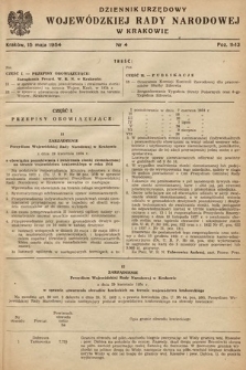 Dziennik Urzędowy Wojewódzkiej Rady Narodowej w Krakowie. 1954, nr 4