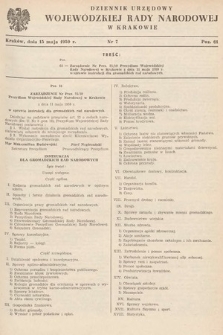 Dziennik Urzędowy Wojewódzkiej Rady Narodowej w Krakowie. 1959, nr 7
