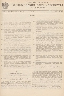 Dziennik Urzędowy Wojewódzkiej Rady Narodowej w Krakowie. 1959, nr 9