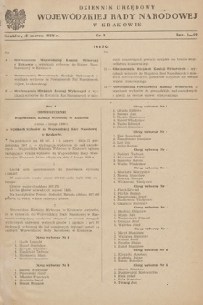 Dziennik Urzędowy Wojewódzkiej Rady Narodowej w Krakowie. 1958, nr 3