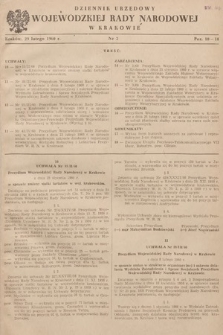 Dziennik Urzędowy Wojewódzkiej Rady Narodowej w Krakowie. 1960, nr 2