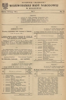 Dziennik Urzędowy Wojewódzkiej Rady Narodowej w Krakowie. 1961, nr 3