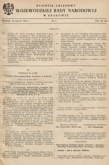 Dziennik Urzędowy Wojewódzkiej Rady Narodowej w Krakowie. 1961, nr 4