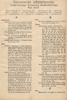 Krakowski Dziennik Wojewódzki. 1937, skorowidz alfabetyczny