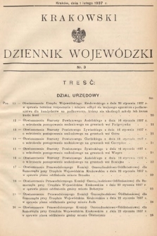 Krakowski Dziennik Wojewódzki. 1937, nr 3