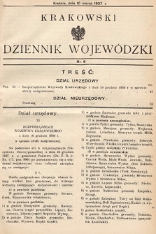 Krakowski Dziennik Wojewódzki. 1937, nr 6