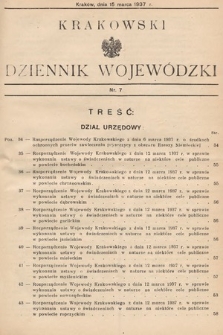 Krakowski Dziennik Wojewódzki. 1937, nr 7