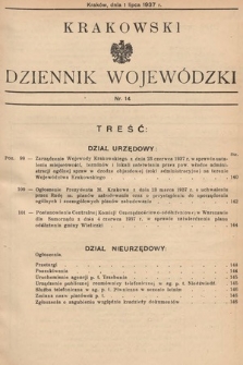 Krakowski Dziennik Wojewódzki. 1937, nr 14