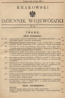 Krakowski Dziennik Wojewódzki. 1937, nr 15
