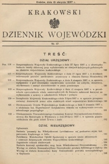 Krakowski Dziennik Wojewódzki. 1937, nr 17
