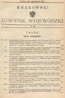 Krakowski Dziennik Wojewódzki. 1937, nr 20