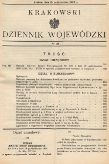 Krakowski Dziennik Wojewódzki. 1937, nr 21