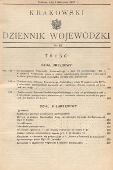 Krakowski Dziennik Wojewódzki. 1937, nr 22