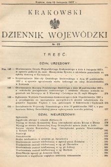 Krakowski Dziennik Wojewódzki. 1937, nr 23