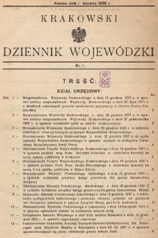 Krakowski Dziennik Wojewódzki. 1938, nr 1