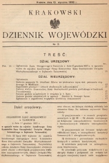 Krakowski Dziennik Wojewódzki. 1938, nr 2