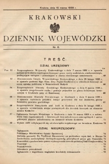 Krakowski Dziennik Wojewódzki. 1938, nr 6