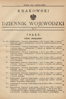 Krakowski Dziennik Wojewódzki. 1938, nr 7