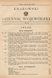 Krakowski Dziennik Wojewódzki. 1938, nr 14