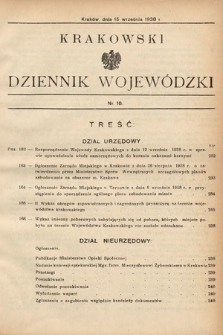 Krakowski Dziennik Wojewódzki. 1938, nr 18