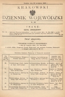 Krakowski Dziennik Wojewódzki. 1938, nr 20