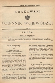 Krakowski Dziennik Wojewódzki. 1938, nr 21